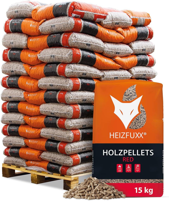 HEIZFUXX RED ENplus A1 – Houtpellets 975 kg – 65 Zakken
