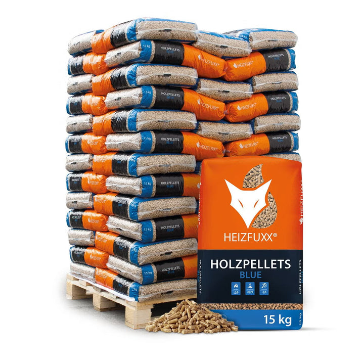Heizfuxx Blue ENplus A1 houtpellets – 975 kg pallet 65 zakken van 15 kg